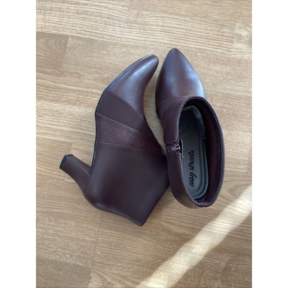 Easy Street Falcon Women's Ankle Boots Size 7.5 Red Burgundy Dress Booties - Picture 13 of 16